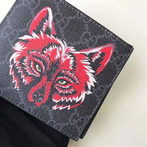 gucci supreme wallet with wolf|black Gucci signature zipper wallet.